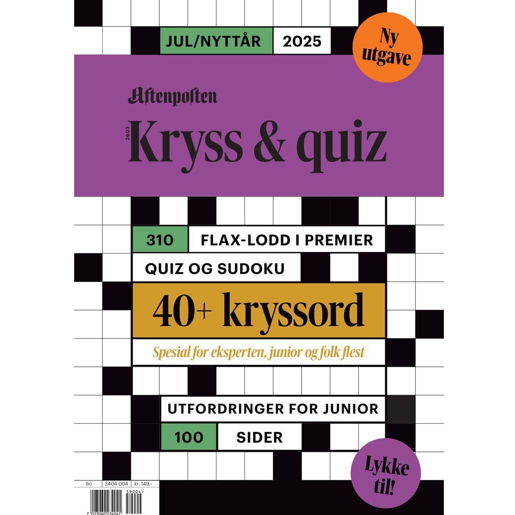 AFTENPOSTEN KRYSS & QUIZ - NR. 4 2025